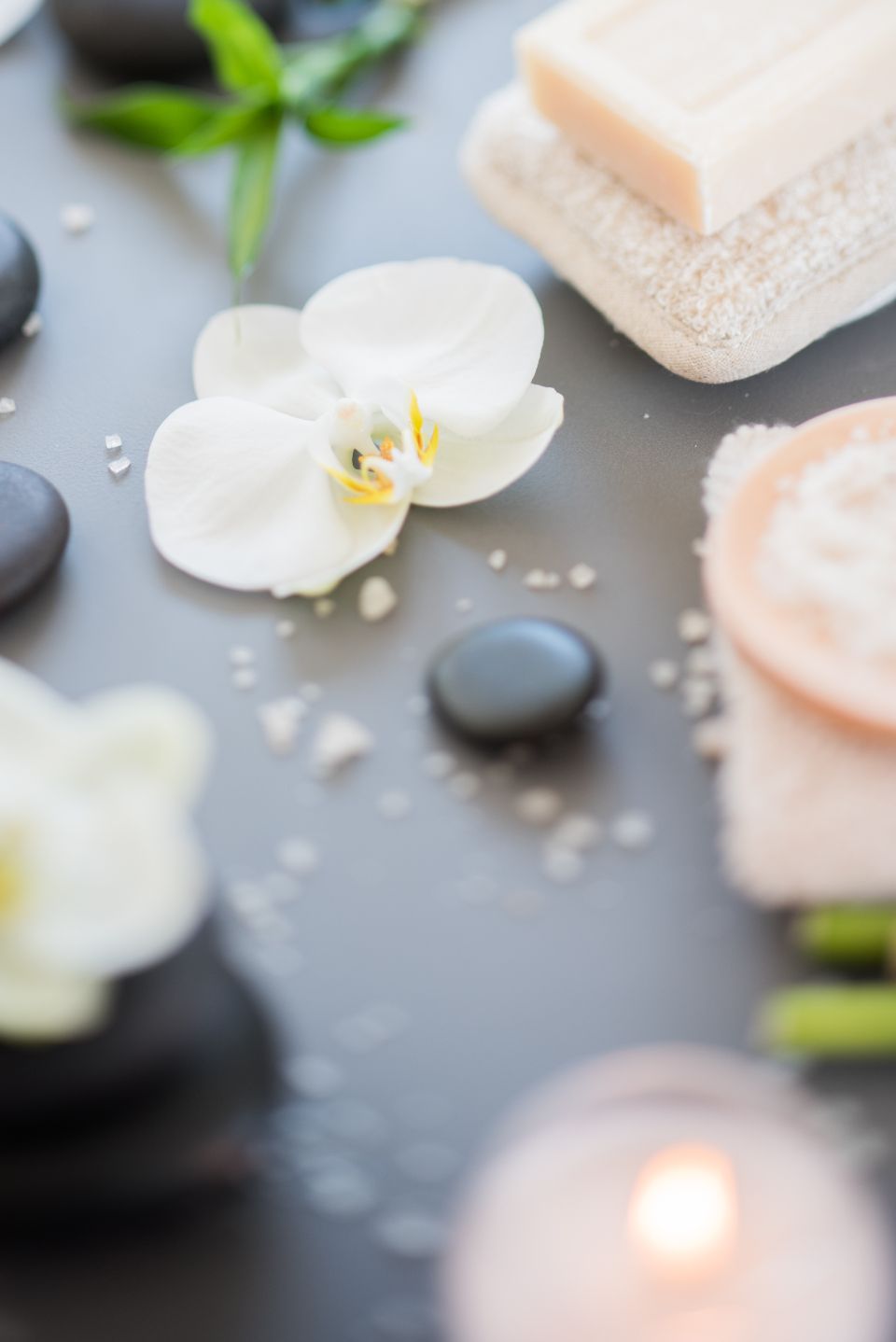 A spa treatment room prepared for a guest